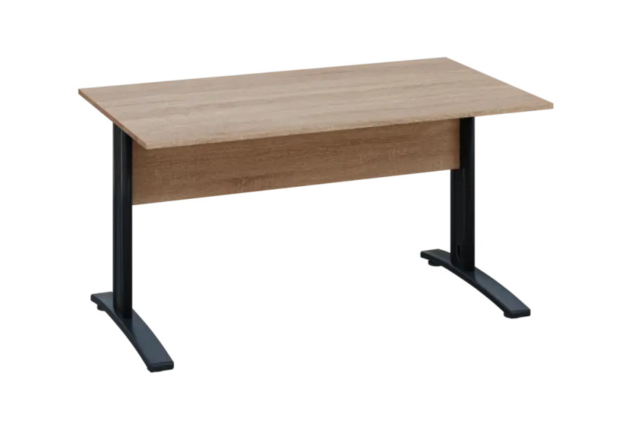 EPK 18 - 14 stůl kancelářský, kovová podnož černá, deska 18 mm, široký 1400 mm, dub bardolino